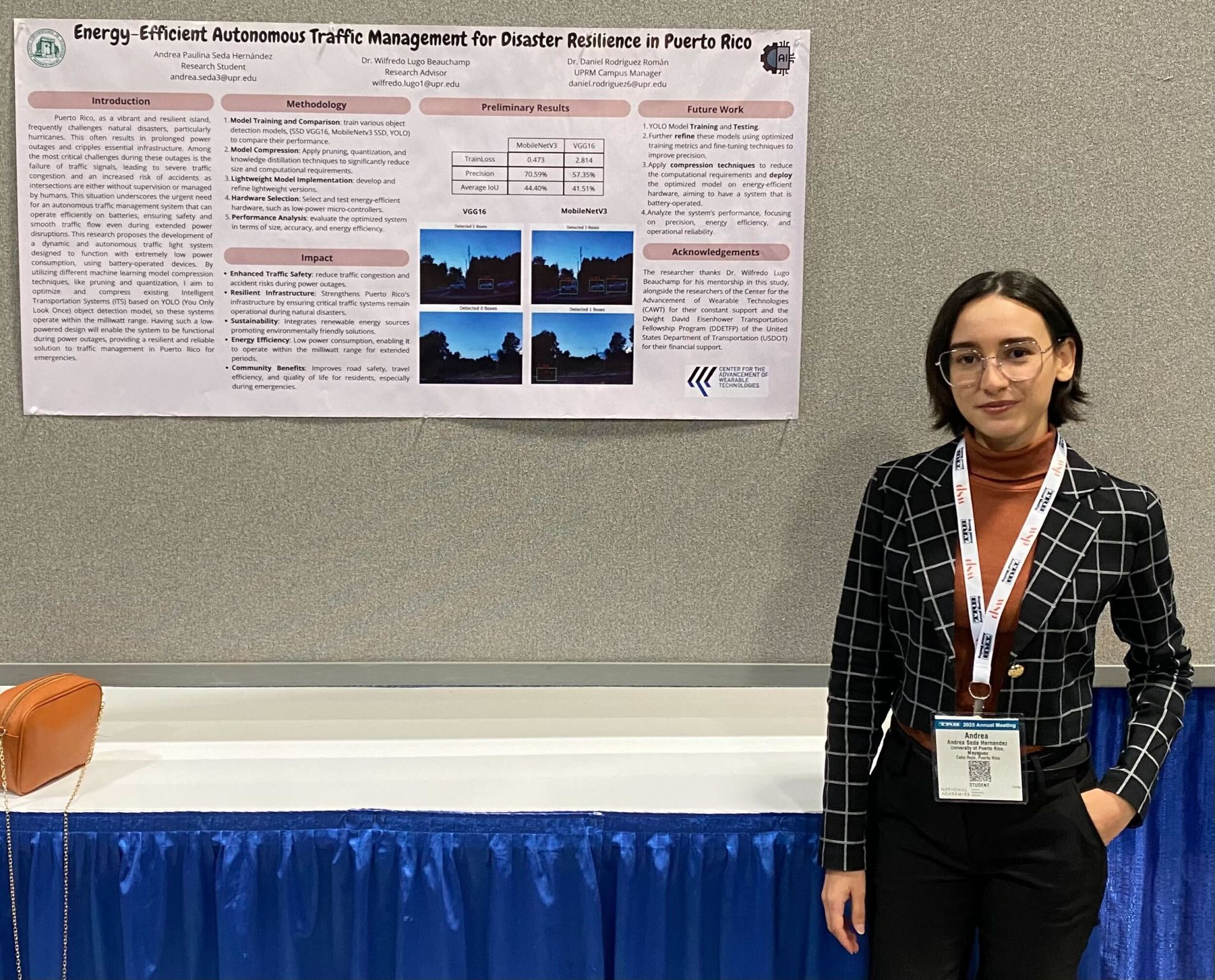 Andrea Presentation titled Energy-Efficient Autonomous Traffic Management for Disaster Resilience in Puerto Rico